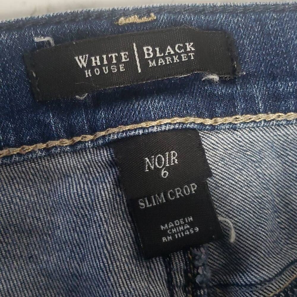 White House Black Market Noir Slim Crop Jeans Size 6 - Picture 9 of 15